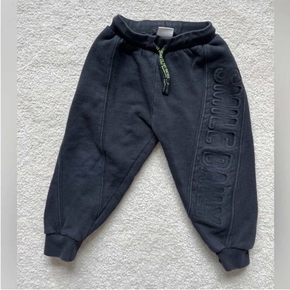 Zara kids, black, Embossed Sporty Pants, 2-3 years